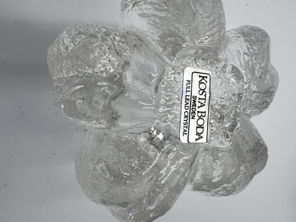 Swedish Kosta Boda Rosebud Candle Holders Lot of 4 - Hand Blown Glass
