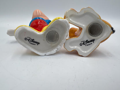 Disney Salt and Pepper Shakers: Vintage Mickey and Pluto PLUS extra Mickey Cowboy  (Ceramic Collectibles)