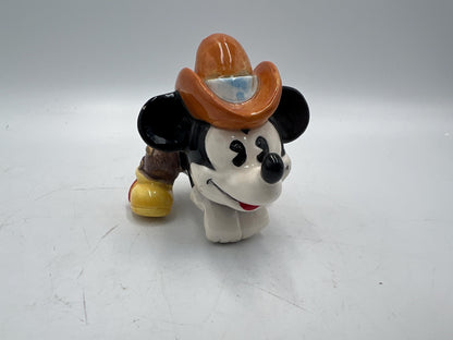Disney Salt and Pepper Shakers: Vintage Mickey and Pluto PLUS extra Mickey Cowboy  (Ceramic Collectibles)