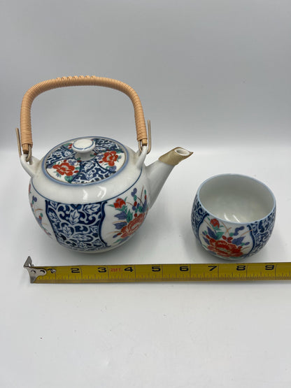 Vintage Japanese Tea Set Porcelain -Teapot & Cups
