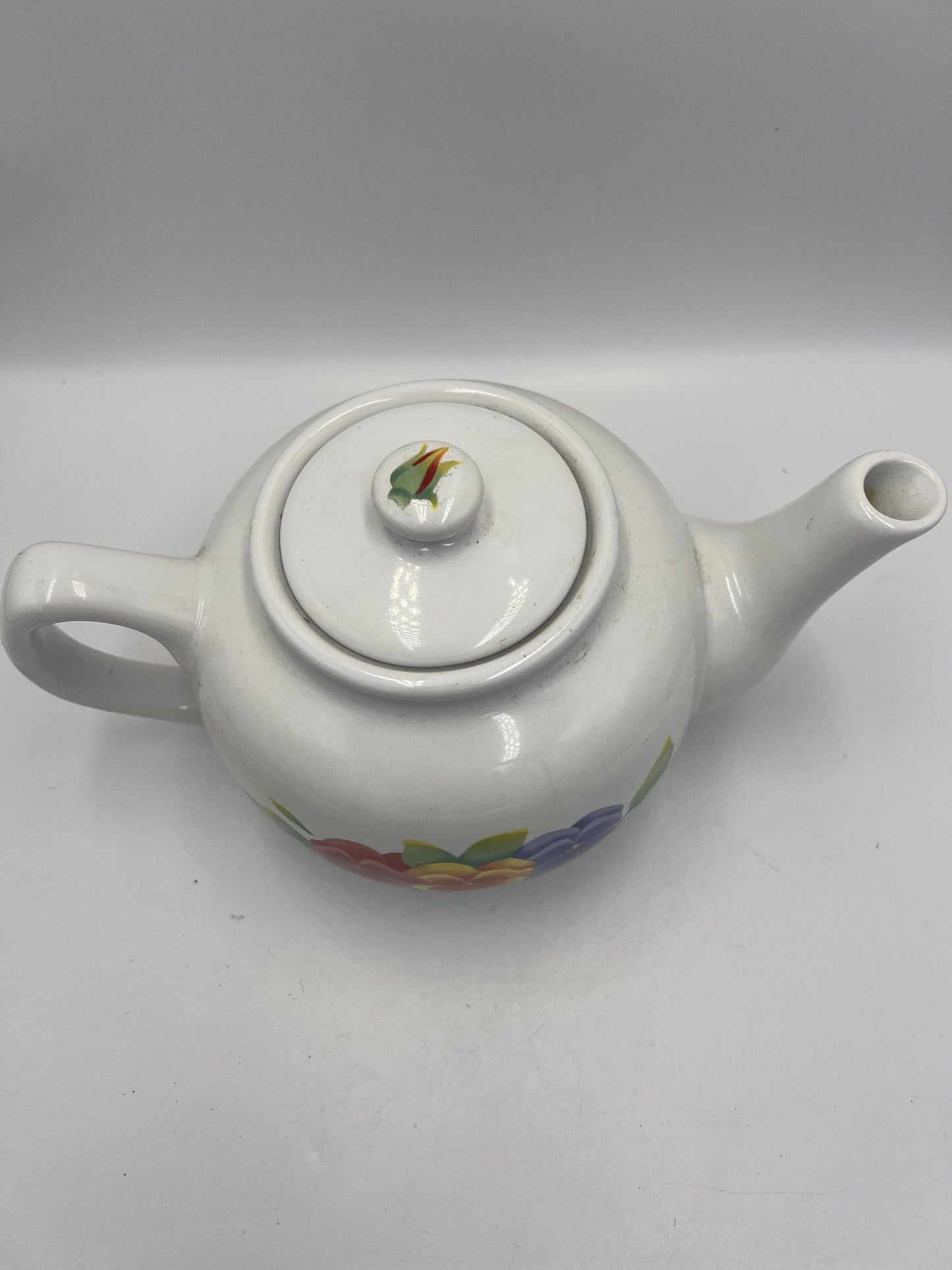 Beautiful Hand Painted Pansy Flowers Teapot "Summer Blush" Jay Imports