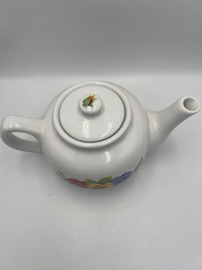 Beautiful Hand Painted Pansy Flowers Teapot "Summer Blush" Jay Imports