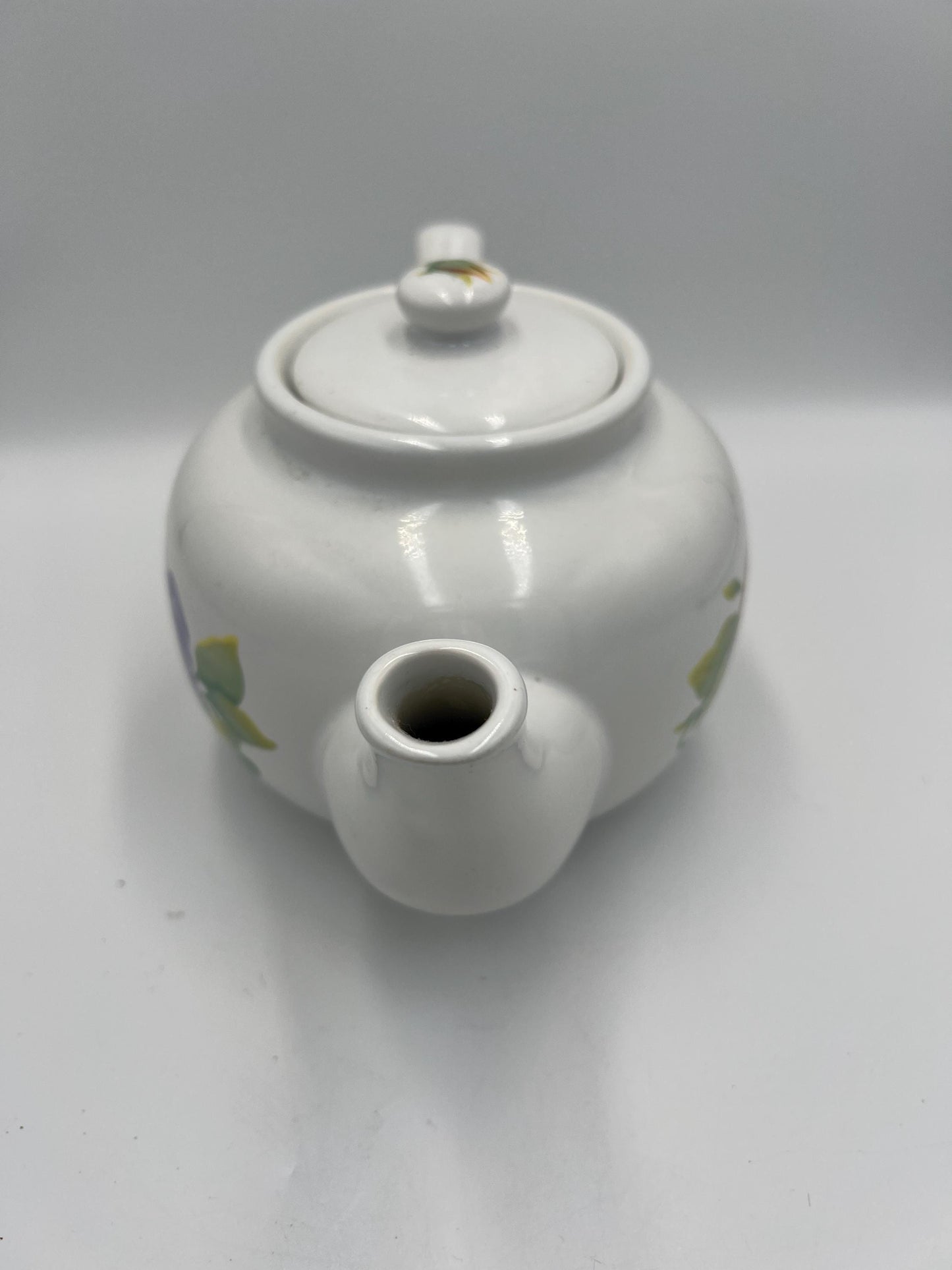 Beautiful Hand Painted Pansy Flowers Teapot "Summer Blush" Jay Imports