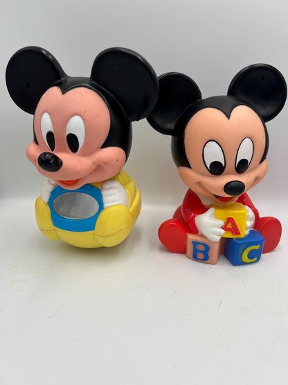 DISNEY Mickey Mouse and Minnie Mouse Lot of  5 Vintage Toys