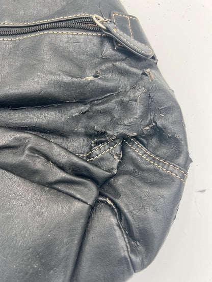 Franco Sarto Handbags: 90s Vintage Black Hobo & White Crossbody - Worn Style