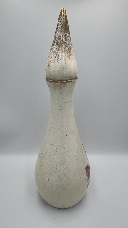 Rare Mid Century gilded ceramic genie decanter vase