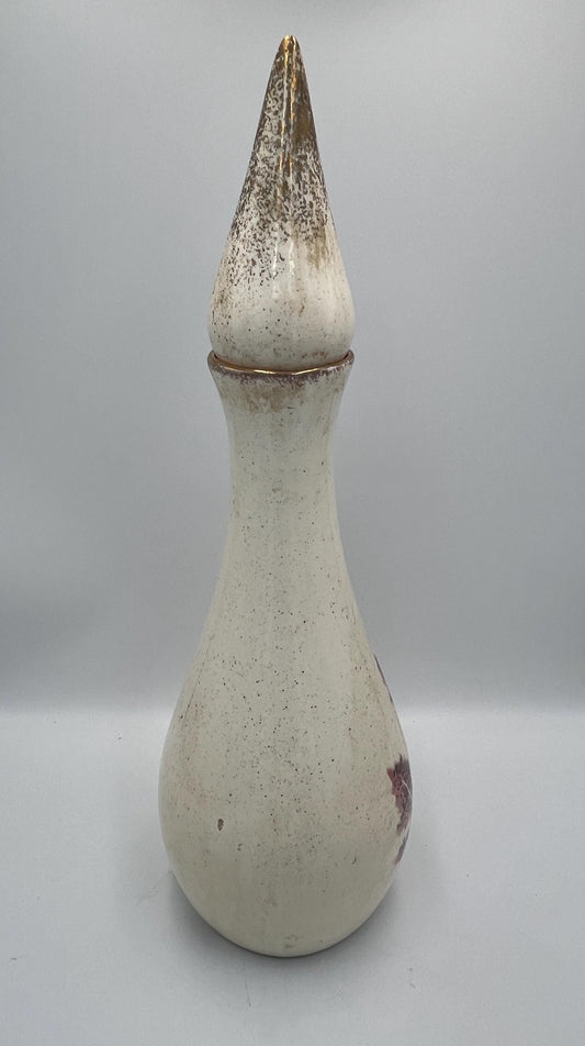 Rare Mid Century gilded ceramic genie decanter vase