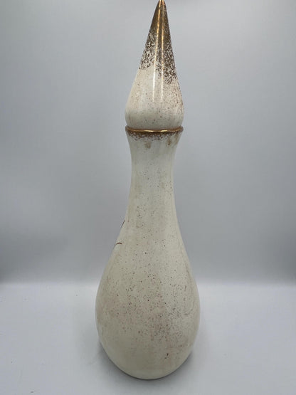 Rare Mid Century gilded ceramic genie decanter vase