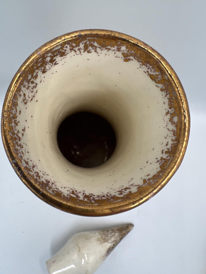 Rare Mid Century gilded ceramic genie decanter vase
