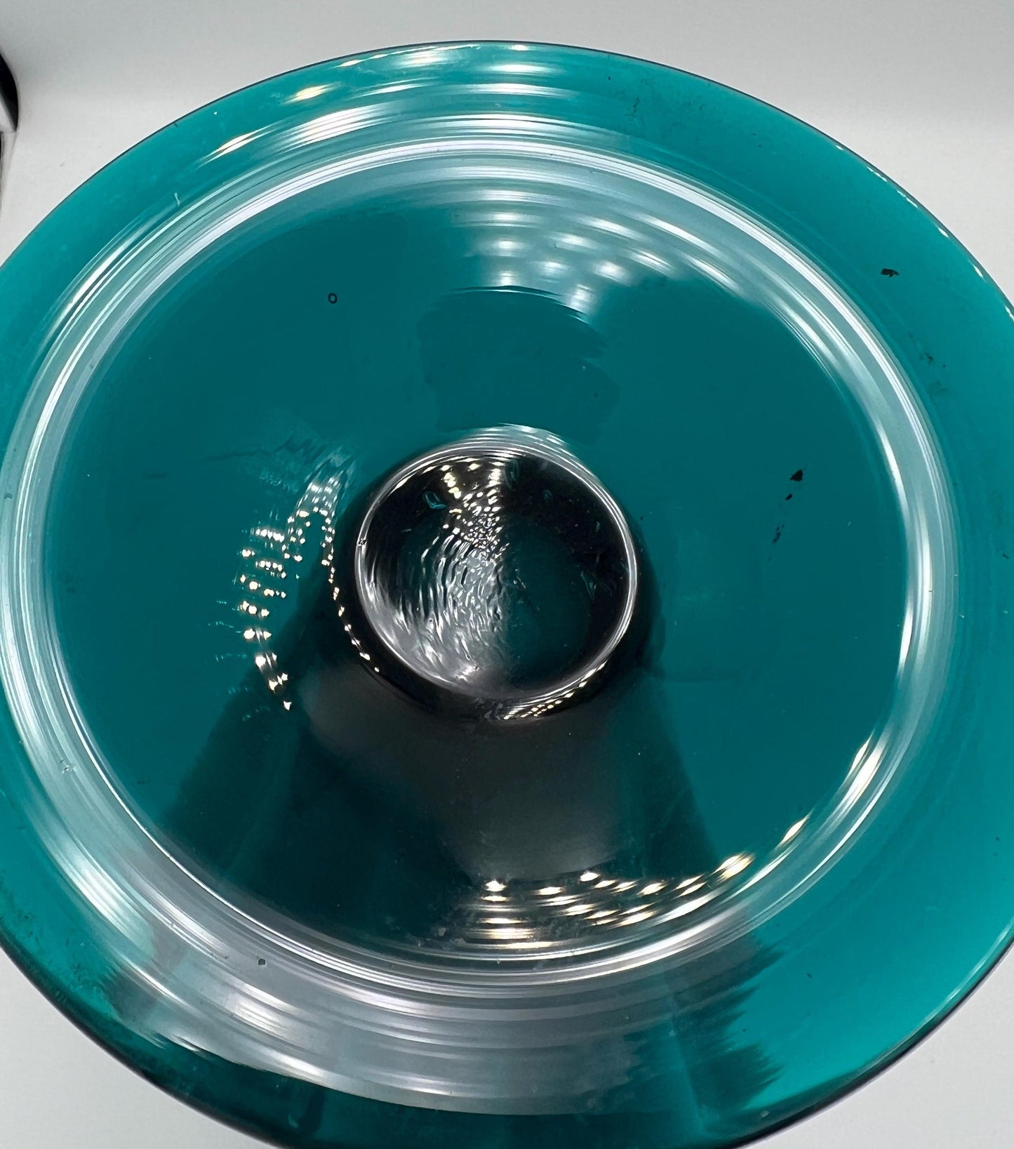 Rare Empoli Italy cased teal blown glass vase