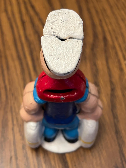 Vintage POPEYE The Sailor Man Cast Iron Bank 6" Tall RARE hand-painted Antique