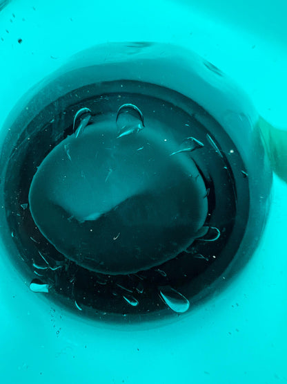 Rare Empoli Italy cased teal blown glass vase