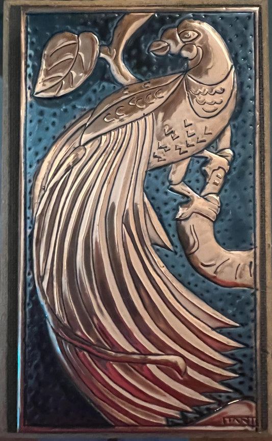 Pacific Islands - Copper - Repousse - Hammered -  Plaque - Signed - Art Metal