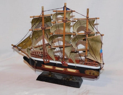 USS Constitution Ship Model: Maritime Decor (Wooden, Black Hull, 1814)