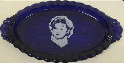 Shirley Temple Blue Glassware: Retro Drink Set (Pitcher, Mug, Tray, Bowl)