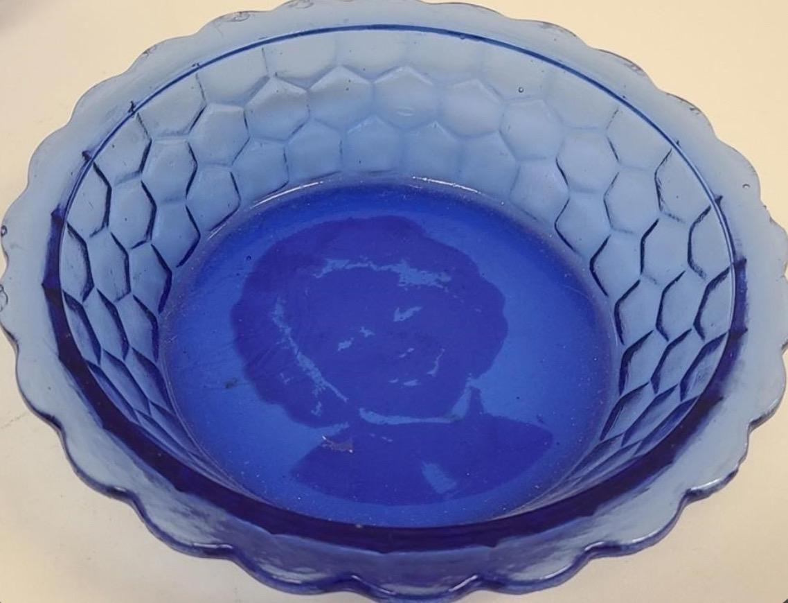Shirley Temple Blue Glassware: Retro Drink Set (Pitcher, Mug, Tray, Bowl)