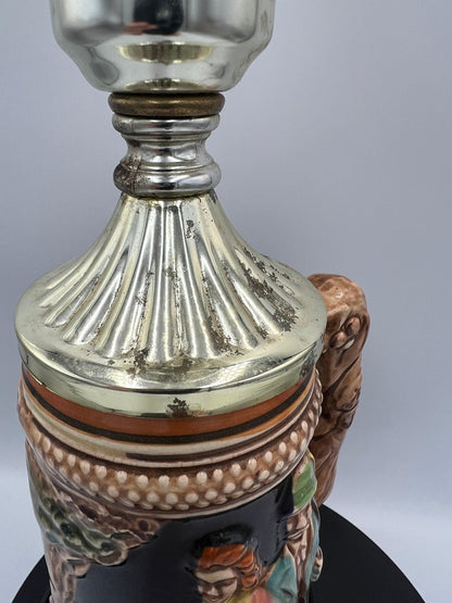 German Beer Stein Lamp: Rustic Vintage Lighting (No Shade)