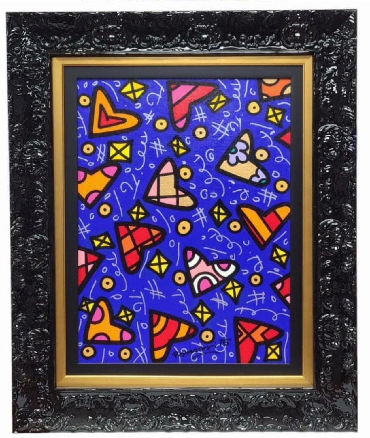 Romero Britto Artwork: Diamond in the Sky - Signed Acrylic on Canvas