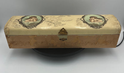 Victorian Glove Box: Antique Celluloid Holder - Lined, Decorative