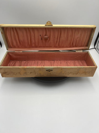 Victorian Glove Box: Antique Celluloid Holder - Lined, Decorative