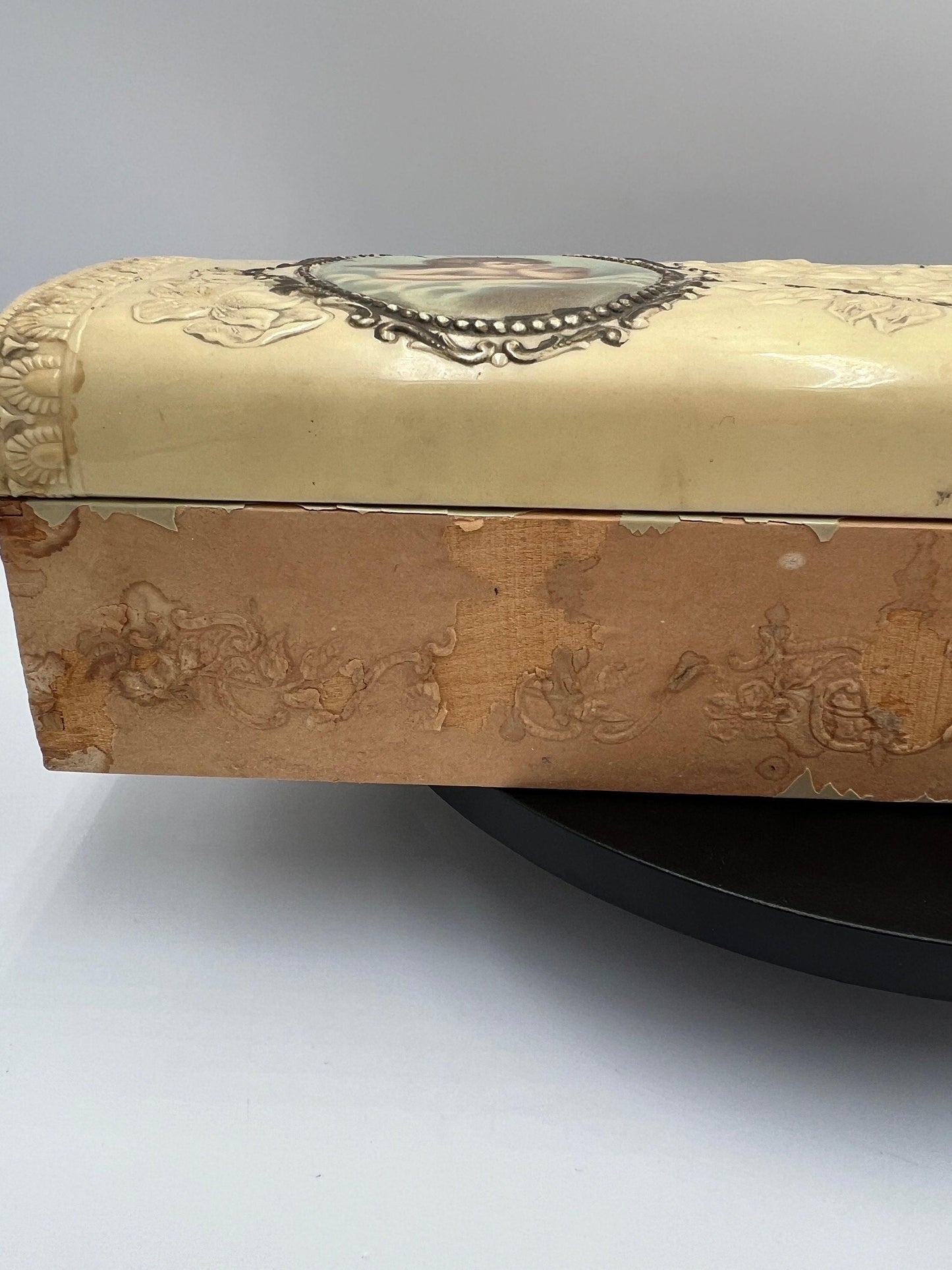 Victorian Glove Box: Antique Celluloid Holder - Lined, Decorative