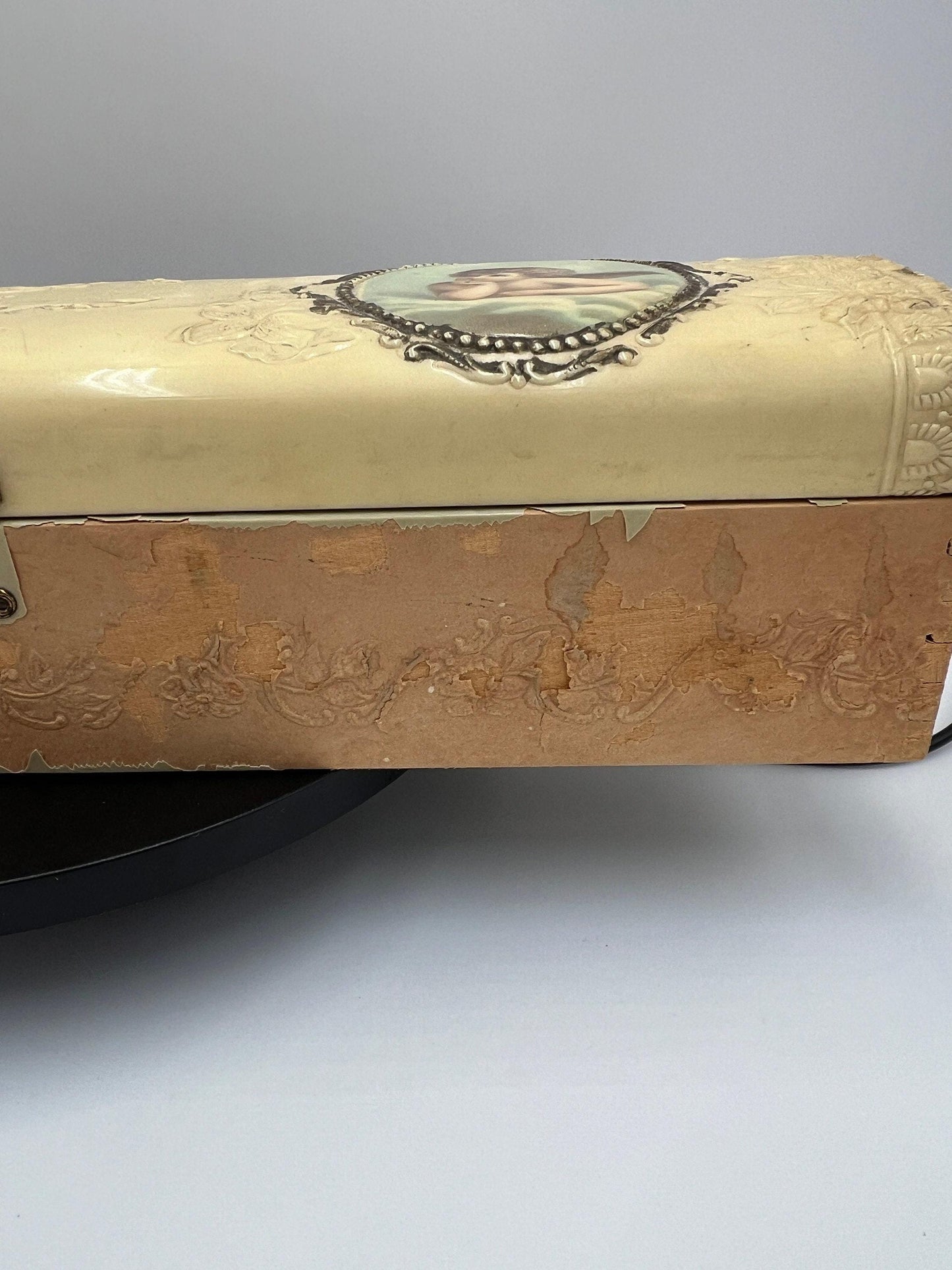 Victorian Glove Box: Antique Celluloid Holder - Lined, Decorative