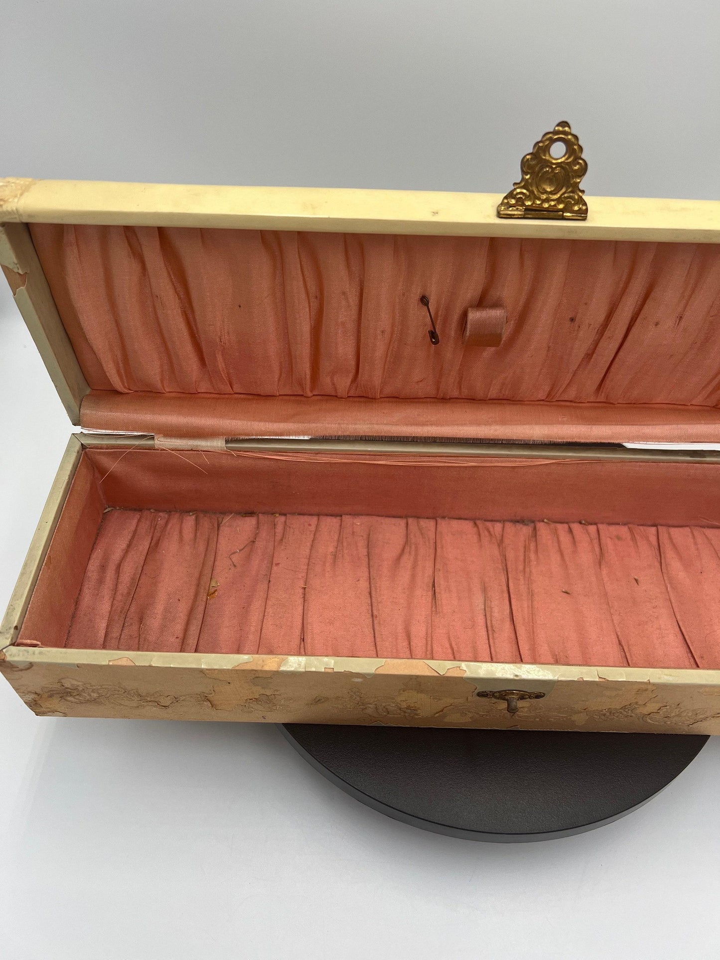 Victorian Glove Box: Antique Celluloid Holder - Lined, Decorative