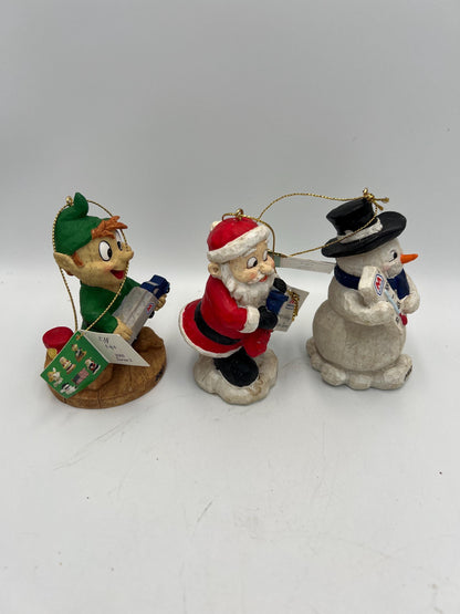 Christmas Ornaments: Vintage Collectible Figures (Santa, Uncle Sam, Marathon)