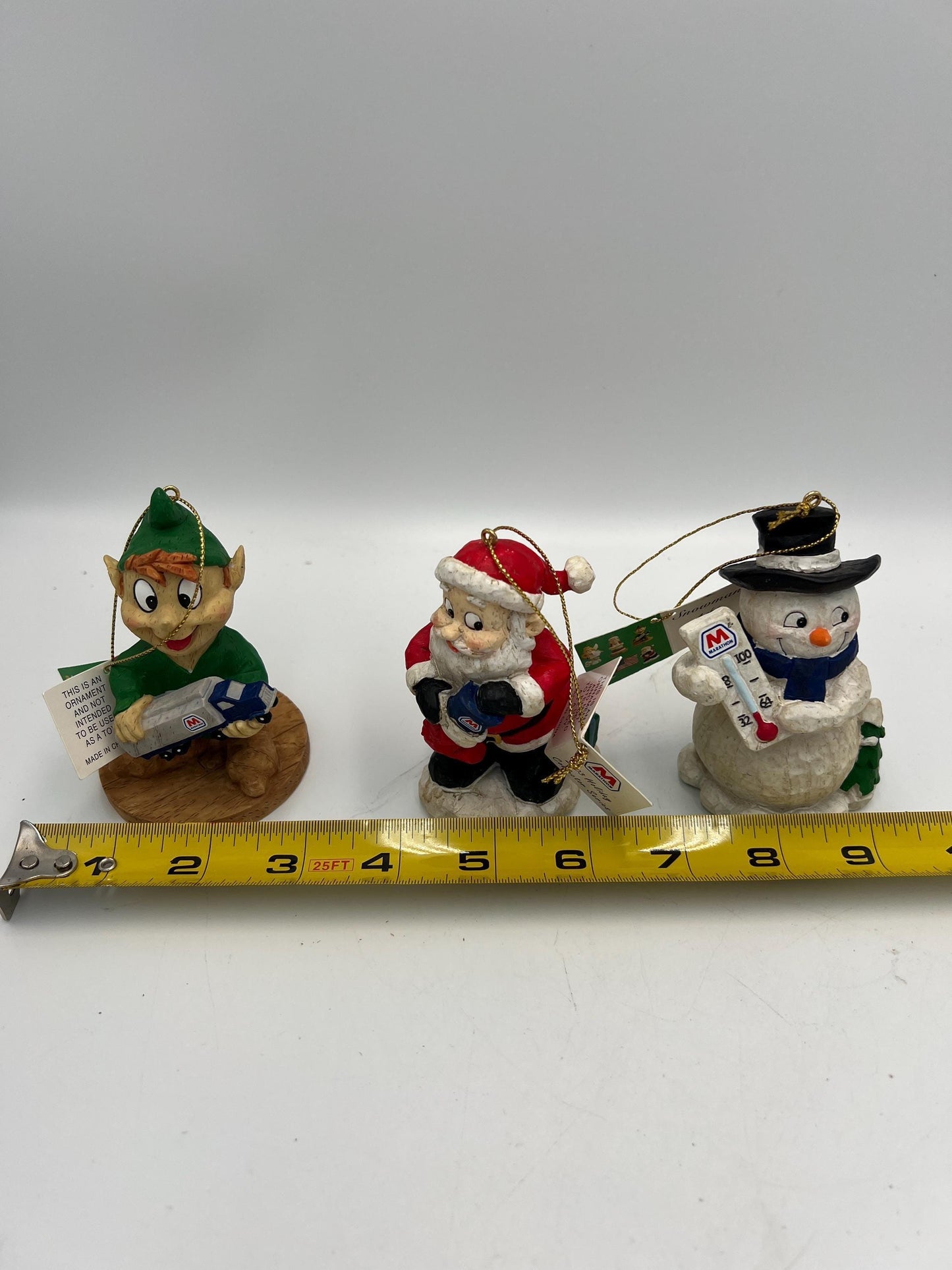 Christmas Ornaments: Vintage Collectible Figures (Santa, Uncle Sam, Marathon)