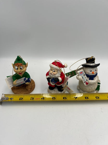 Christmas Ornaments: Vintage Collectible Figures (Santa, Uncle Sam, Marathon)