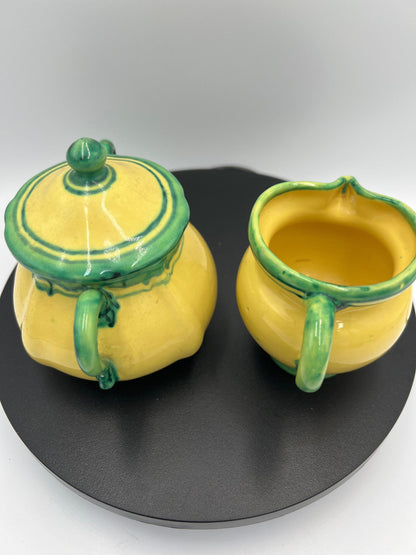 Creamer and Sugar Set: Vintage Italian Porcelain (Hand Painted)