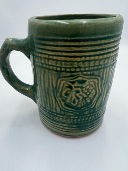 McCoy Green Mug - Vintage Grape Motif Ceramic Stein