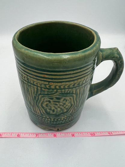 McCoy Green Mug - Vintage Grape Motif Ceramic Stein