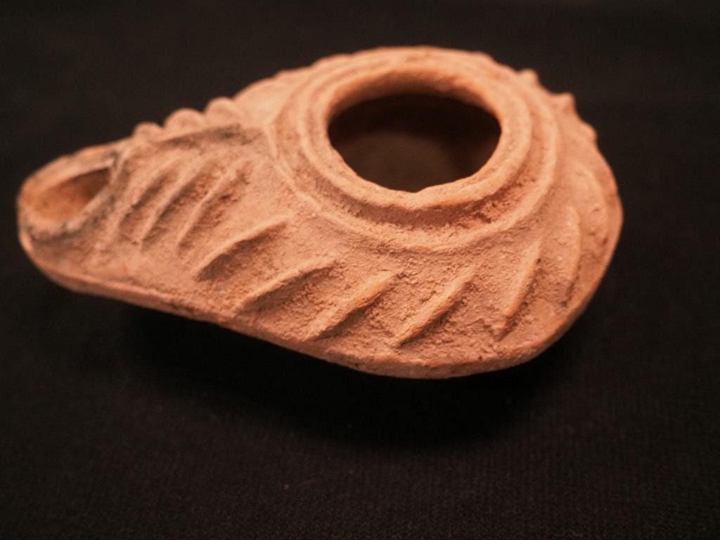 Byzantine Terra Cotta Oil Lamp, Bethlehem Relic (4 Inches, 400-600 CE)