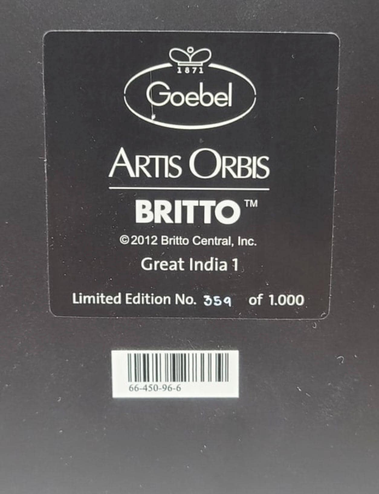 Romero Britto "Great India I" Goebel LE Sculpture