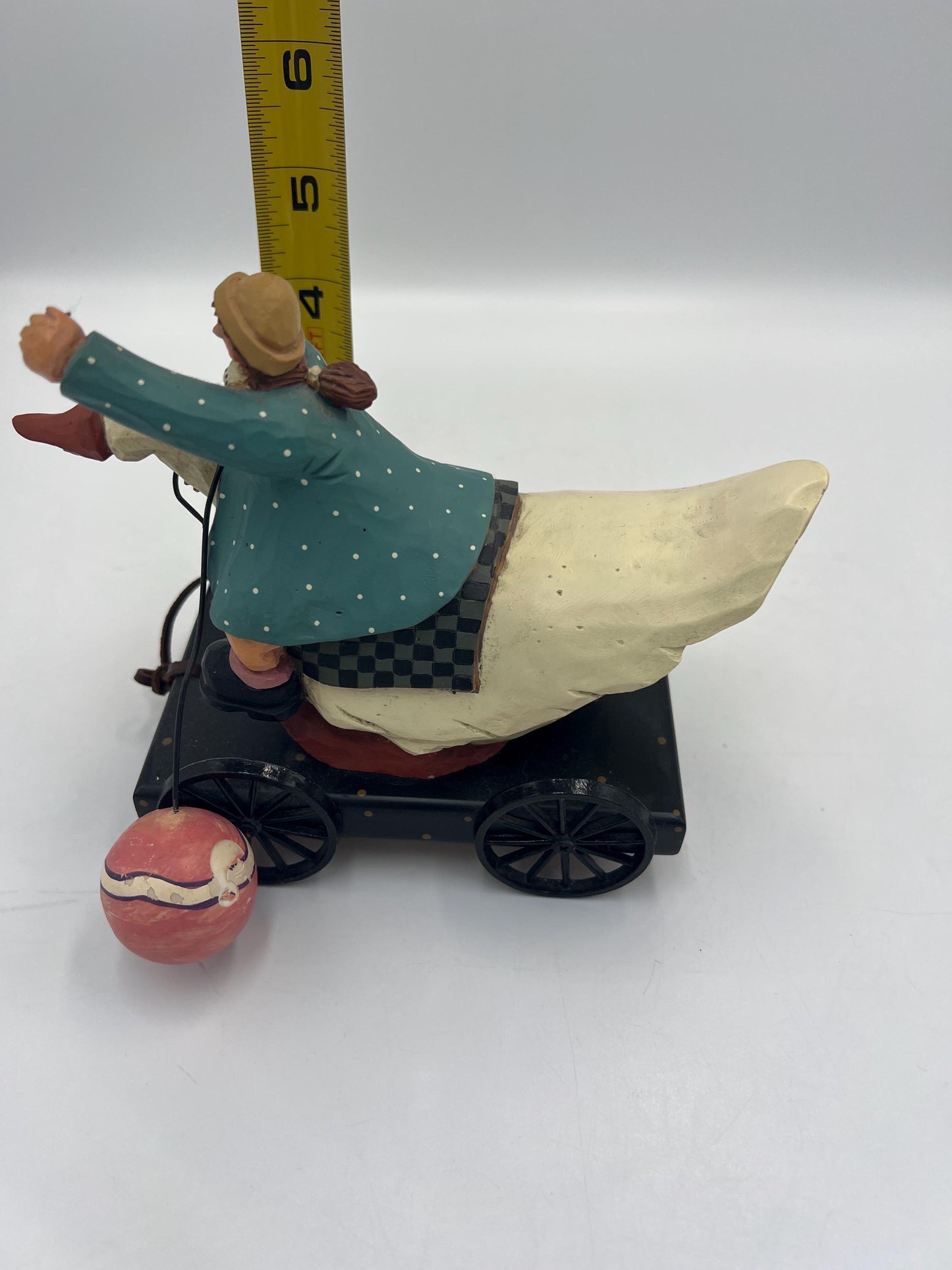 Vintage Williraye Studio WW1424 1997 Figurine Girl With Balloon on Goose or Country Fair WW7634 - Both With Original Box