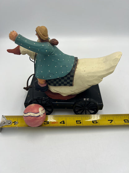 Vintage Williraye Studio WW1424 1997 Figurine Girl With Balloon on Goose or Country Fair WW7634 - Both With Original Box