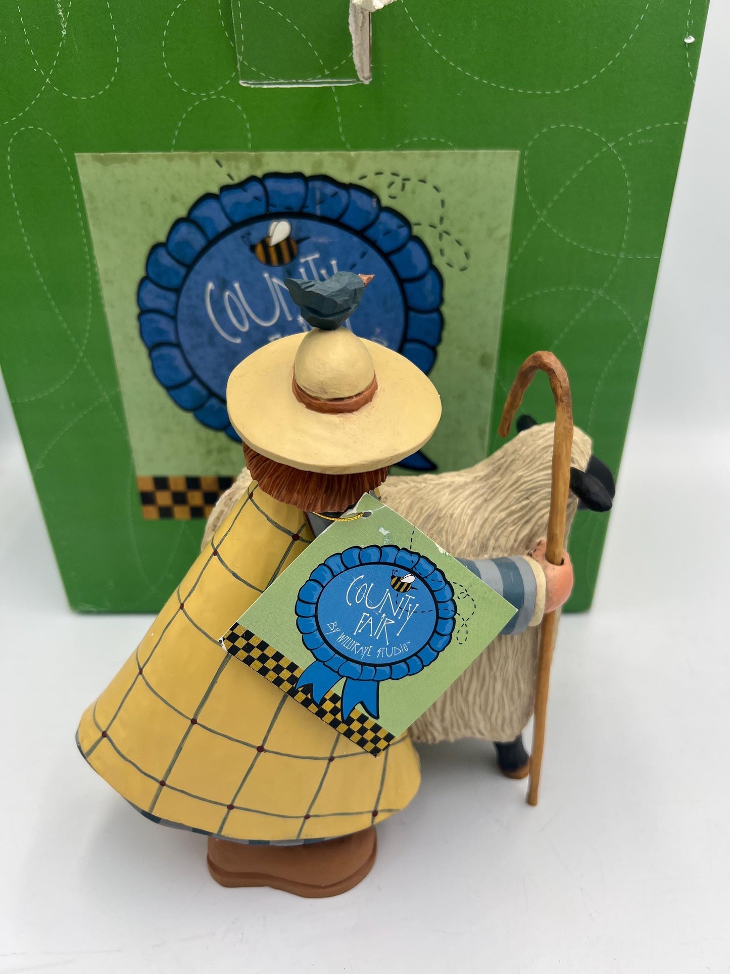 Vintage Williraye Studio WW1424 1997 Figurine Girl With Balloon on Goose or Country Fair WW7634 - Both With Original Box