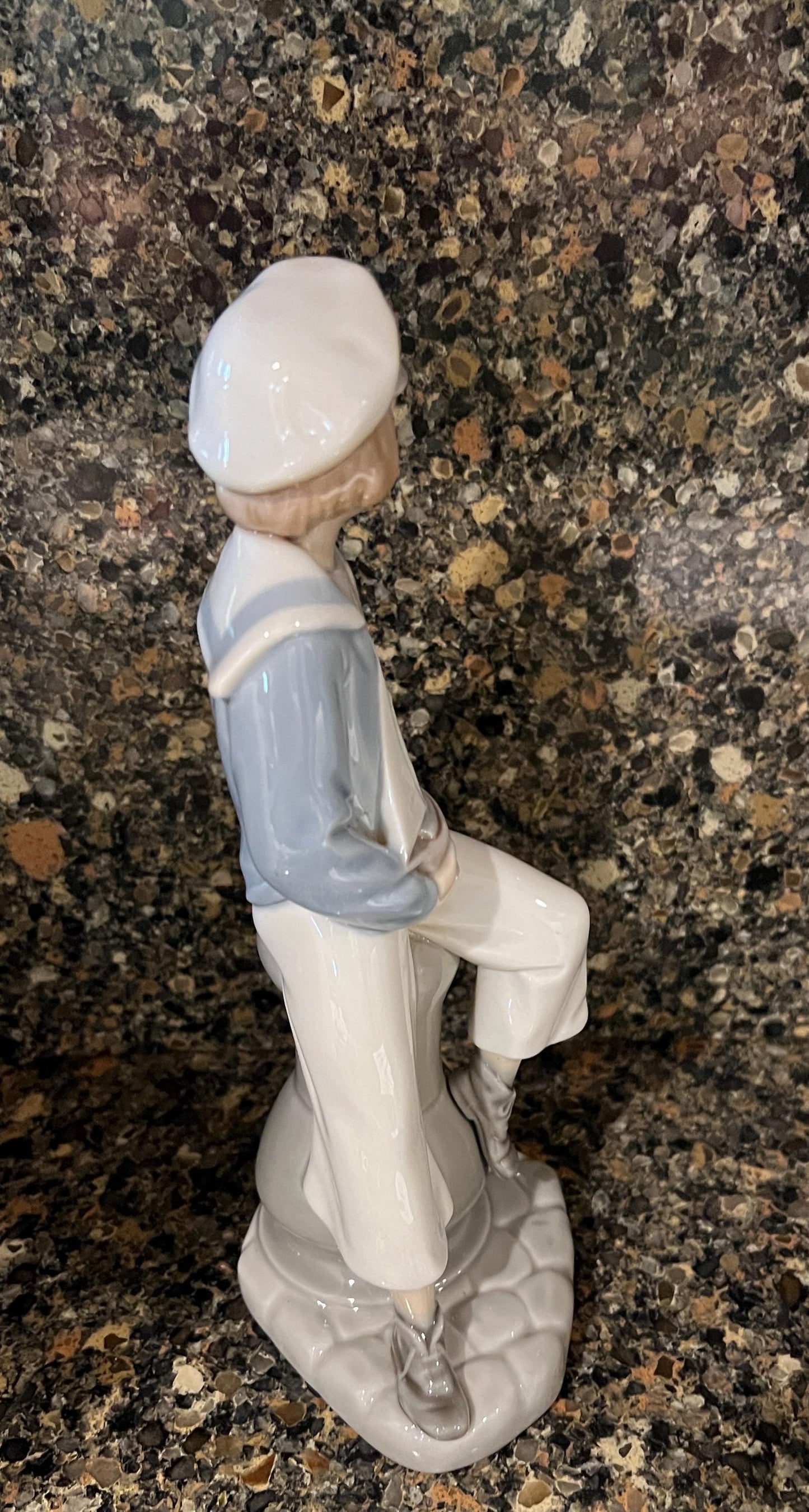 Lladro "Boy with Yacht" Glossy Figurine
