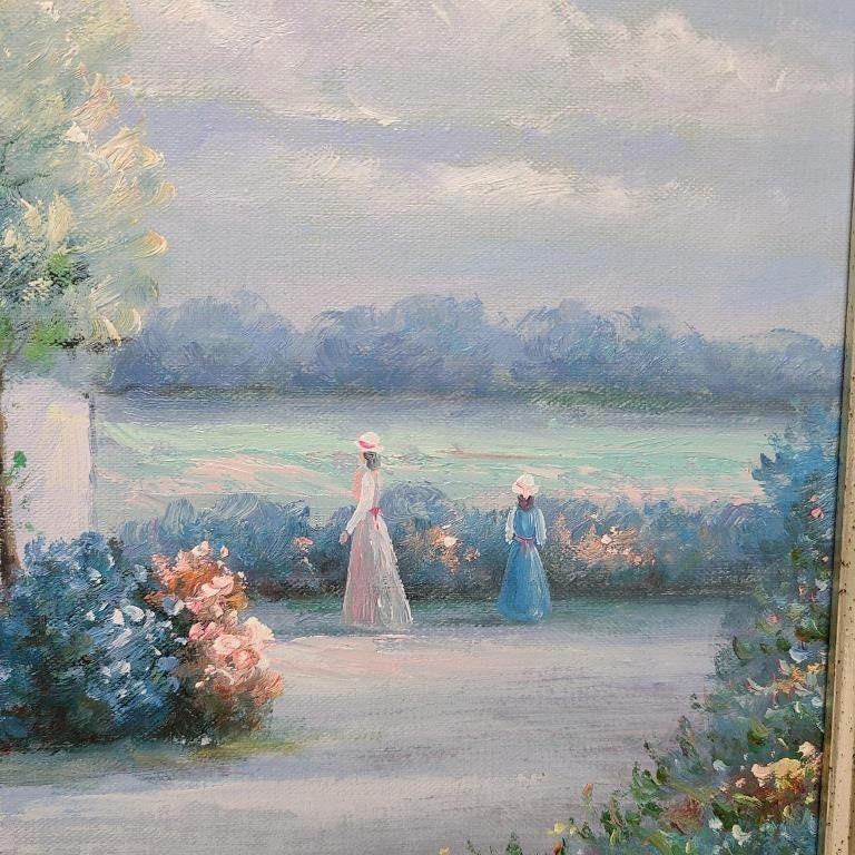 French Impressionist Original Oil Painting of a Church, J. Perrine