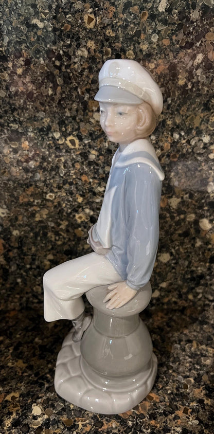 Lladro "Boy with Yacht" Glossy Figurine