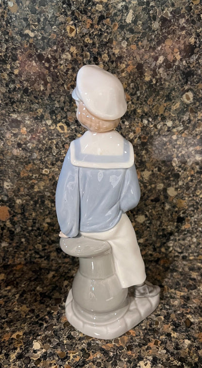 Lladro "Boy with Yacht" Glossy Figurine