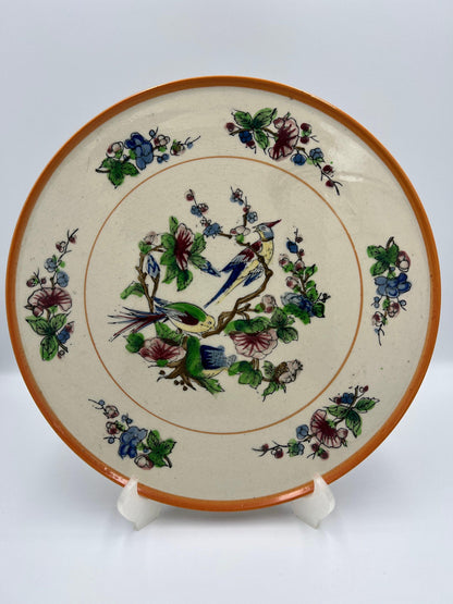 Japanese Vintage Bird Plate - Porcelain, 11 Inch Nature Motif