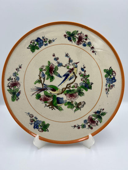 Japanese Vintage Bird Plate - Porcelain, 11 Inch Nature Motif