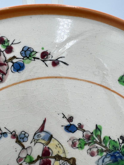 Japanese Vintage Bird Plate - Porcelain, 11 Inch Nature Motif