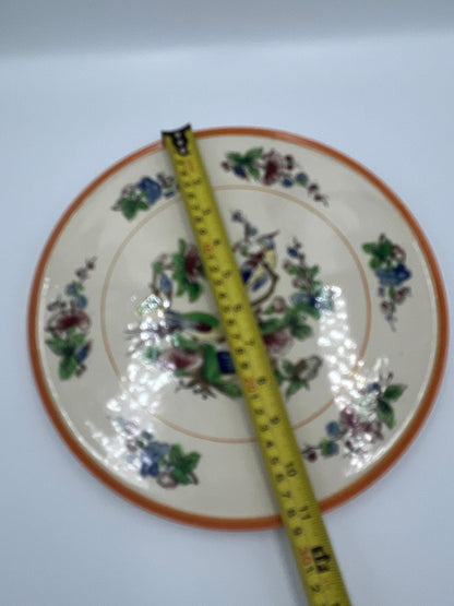 Japanese Vintage Bird Plate - Porcelain, 11 Inch Nature Motif