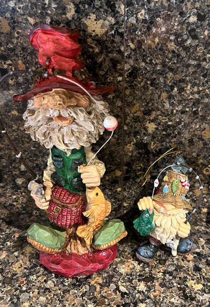 Old Gent Fisherman Nodder: Vintage 1996 Ranger Ornament Set