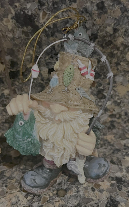 Old Gent Fisherman Nodder: Vintage 1996 Ranger Ornament Set