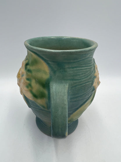 Roseville Pottery Vase: Turquoise Water Lily, 4 Inch