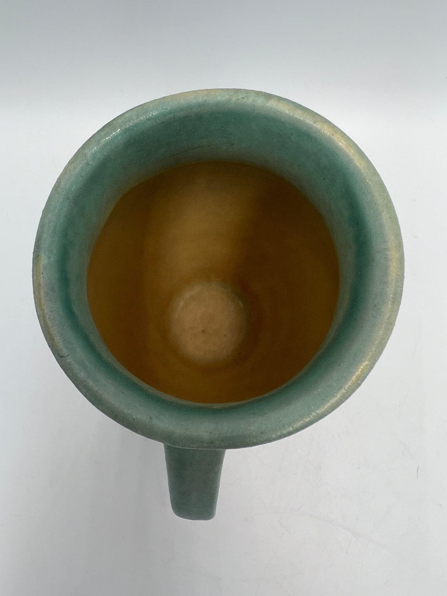 Roseville Pottery Vase: Turquoise Water Lily, 4 Inch